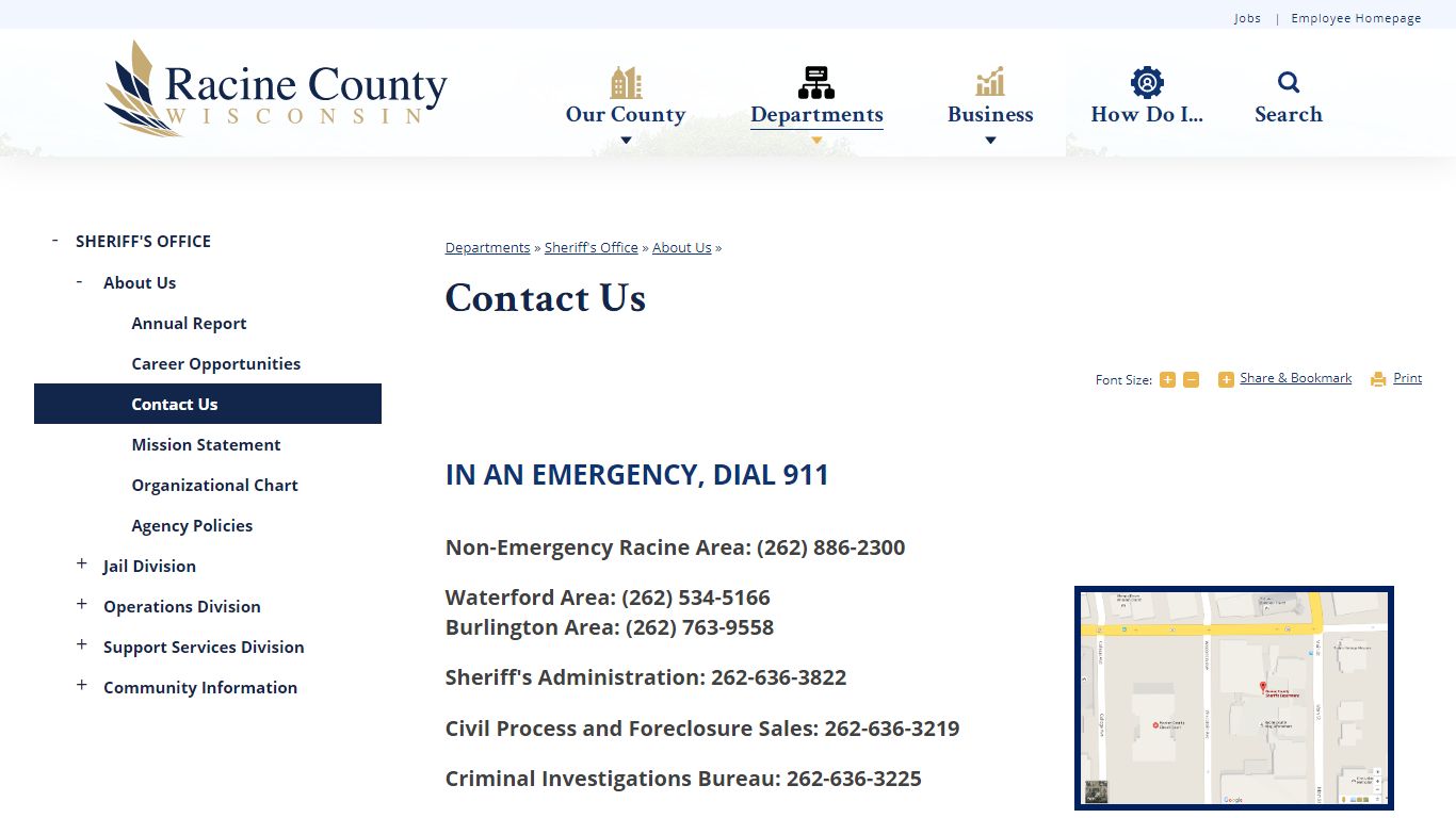 Contact Us | Racine County, WI